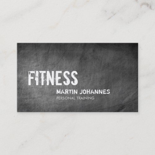 Grey Chalkboard Personal Trainer Business Card