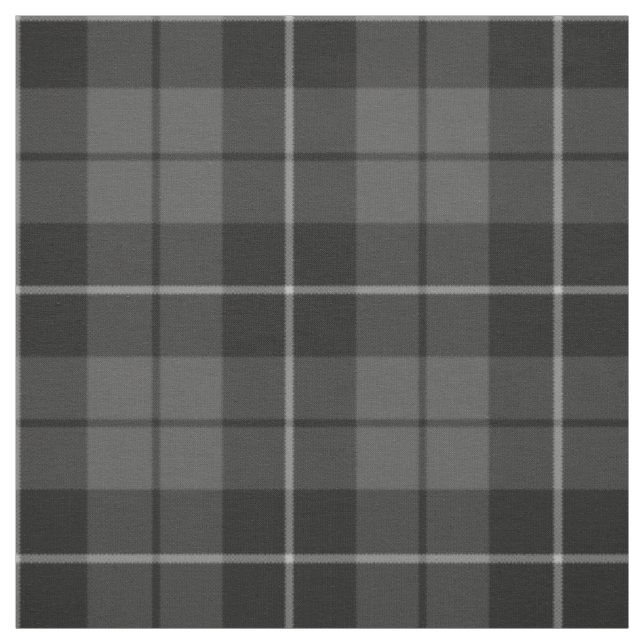 Grey charcoal black plaid pattern fabric (Swatch)