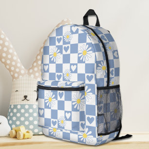 Grey Checkered Backpack
