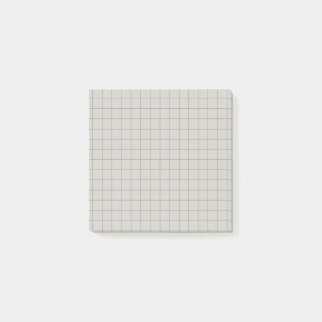 Grey Checkered Pattern Minimalist Grid Design  Post-it Notes (Front)