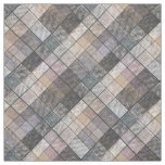 Grey checkered, plaid, tartan, brown, beige . fabric