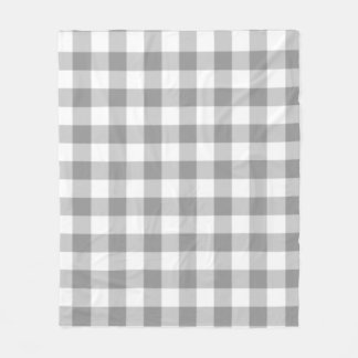 Grey Checkered Square Seamless Pattern Fleece Blanket