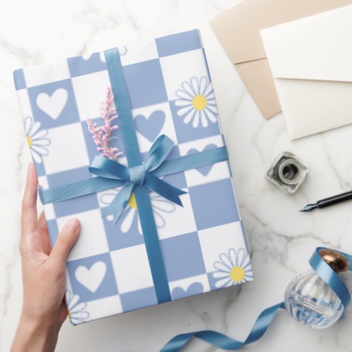 Grey Checkered Wrapping Paper