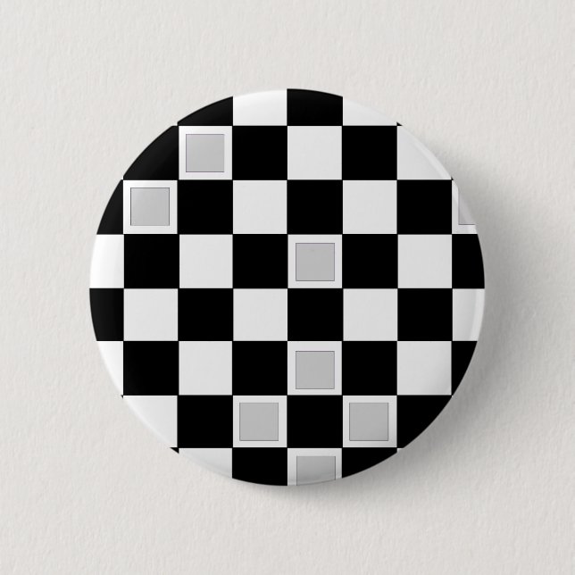 Grey Checkers Button (Front)