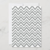Grey Chevron and Coral Pink Nautical Baby Shower Invitation (Back)