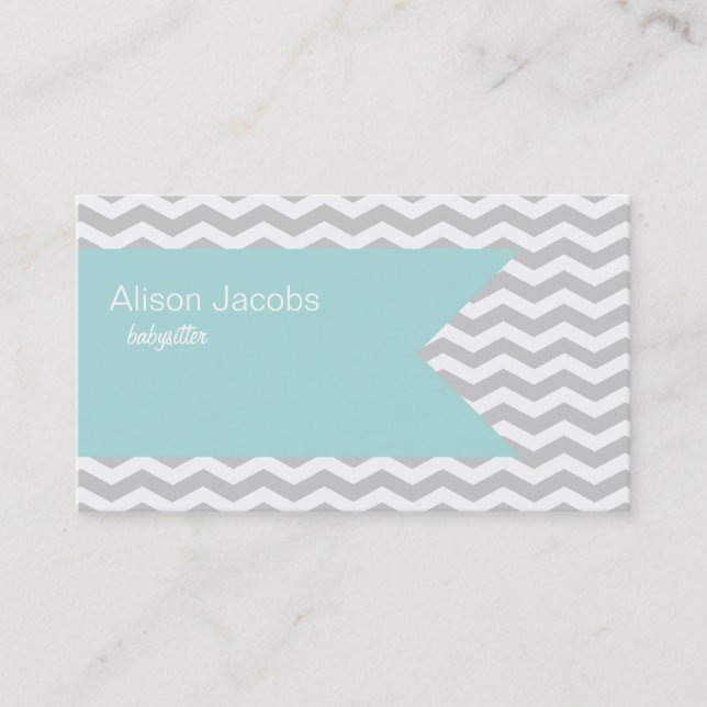 Grey Chevron Business Cards (Front)