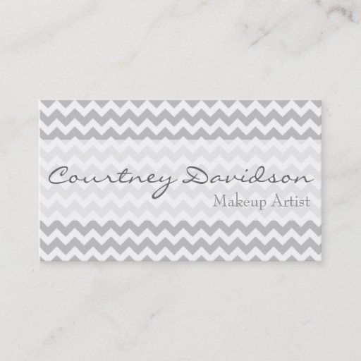 Customizable Grey Chevron Business Cards