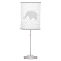 Grey Chevron Elephant Nursery Table Lamp