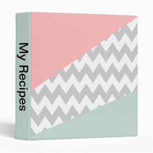 Grey Chevron Mint and Coral Binder
