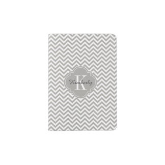 Grey Chevron Monogram Passport Holder