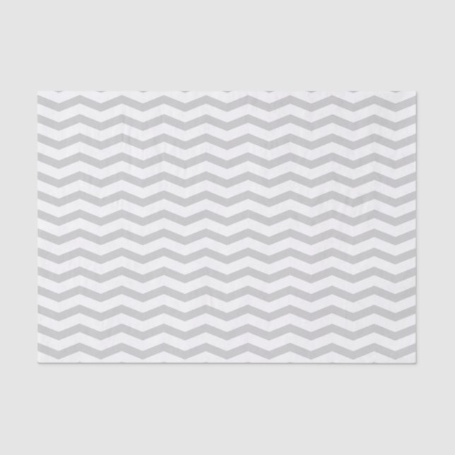 Grey chevron pattern wedding gift tissue paper (Front)