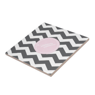Grey Chevron with Monogram Tiles