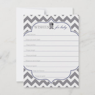 Grey Chevron with Panda Wishes for Baby Advice Card