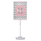 Grey Chevron with Pink Frame Name and Initial