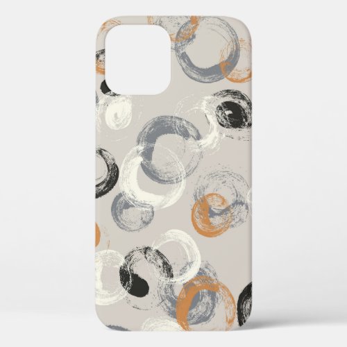 Grey Circles Simple Seamless Pattern iPhone 12 Case