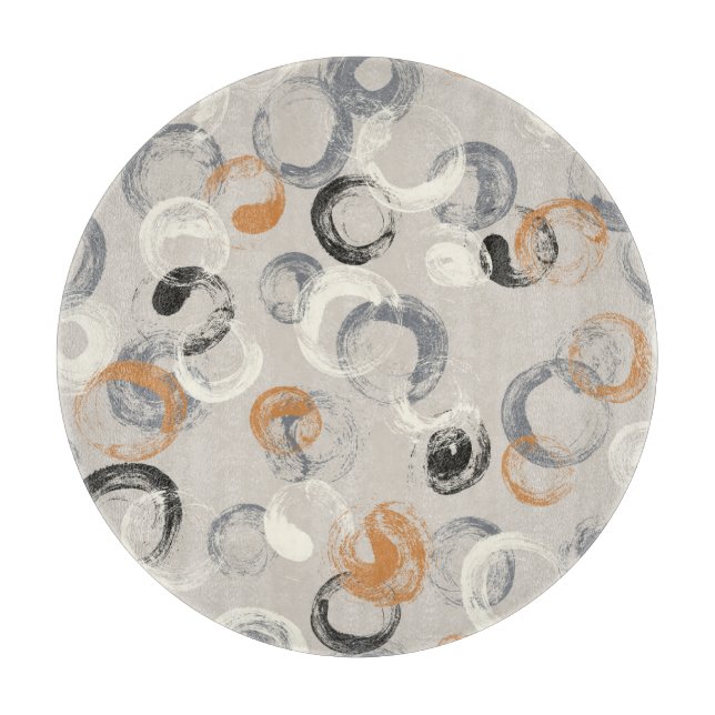 Grey Circles: Simple Seamless Pattern Cutting Board (Front)