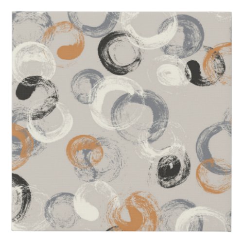 Grey Circles Simple Seamless Pattern Faux Canvas Print