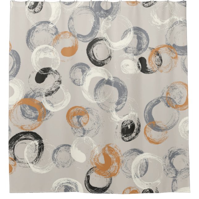 Grey Circles: Simple Seamless Pattern Shower Curtain (Front)