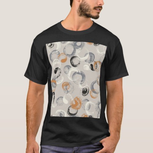 Grey Circles Simple Seamless Pattern T_Shirt