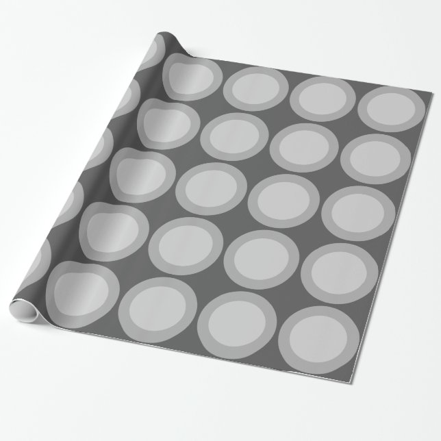 Grey Circles Wrapping Paper (Unrolled)