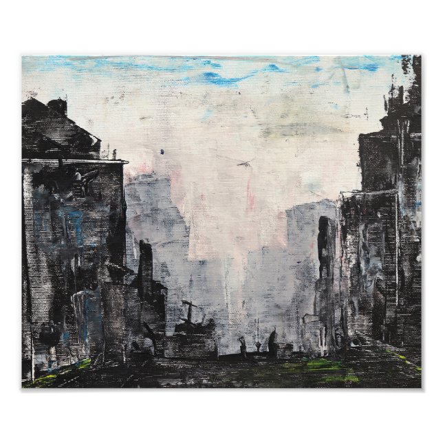 Grey City Abstract Print, Value Poster Paper  (Front)