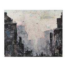 Grey City Abstract Print, Value Poster Paper 