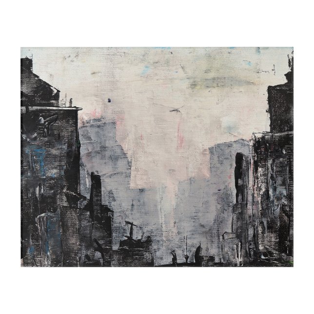Grey City Abstract Print, Value Poster Paper  Acrylic Print (Front)
