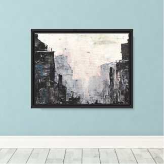 Grey City Abstract Print, Value Poster Paper  Canvas Print
