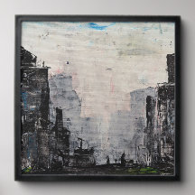 Grey City Abstract Print, Value Poster Paper