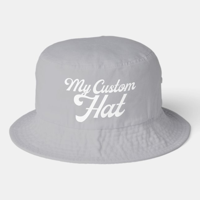 GREY Classic Custom Bucket Hat Blank Template (Front)