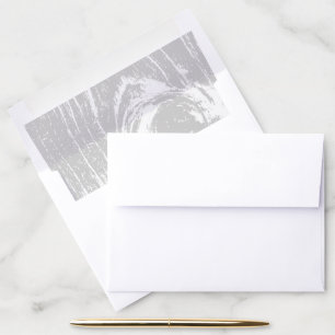 Grey Classic Rustic Woodgrain Chic Winter Wedding Envelope Liner