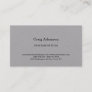 Grey Classical Elegant Plain Simple Minimalist Business Card