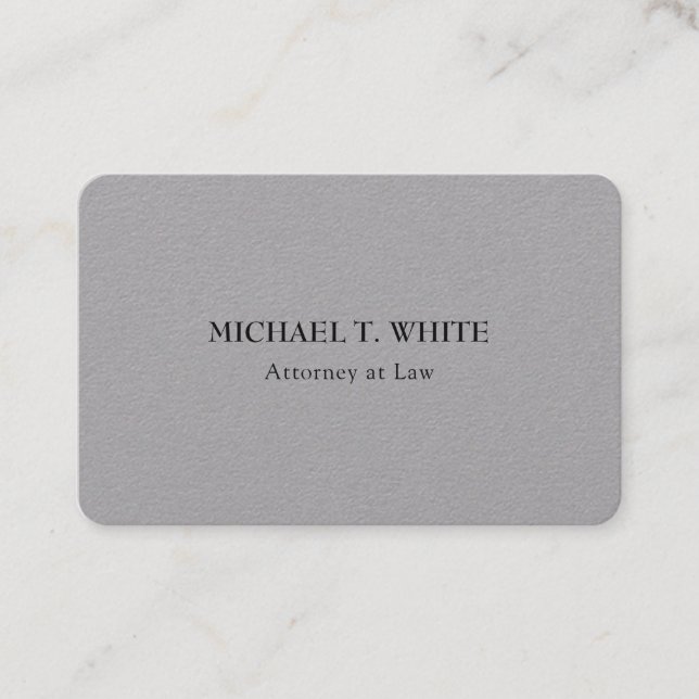 Grey Classical Minimalist Professional Elegant Business Card (Front)