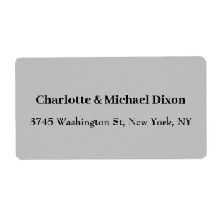 Grey Classical Stylish Elegant Family Name Label