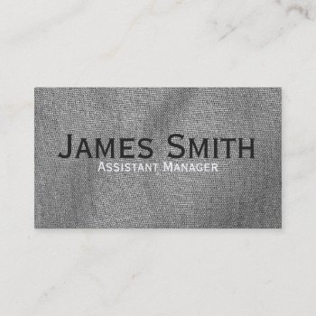 Grey Cloth Executive Business Card by retroflavor at Zazzle