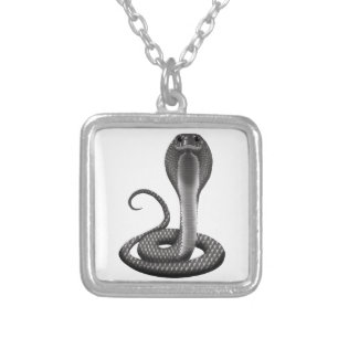 GREY COBRA SILVER PLATED NECKLACE