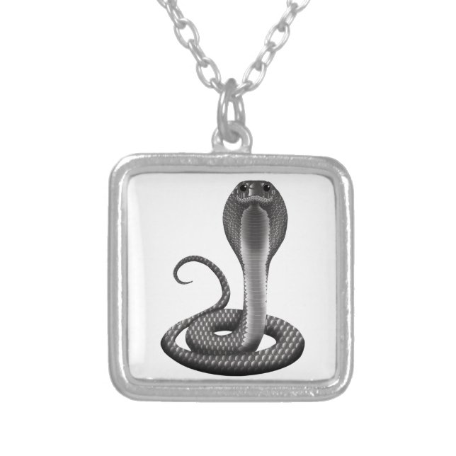 GREY COBRA SILVER PLATED NECKLACE (Front)