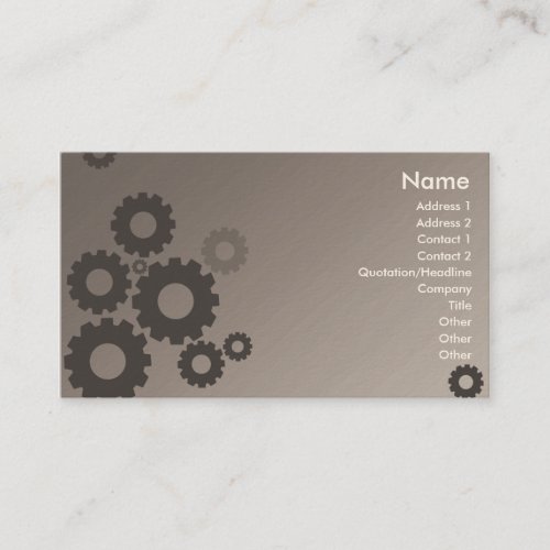 Grey Cogs - Business Business Card Template