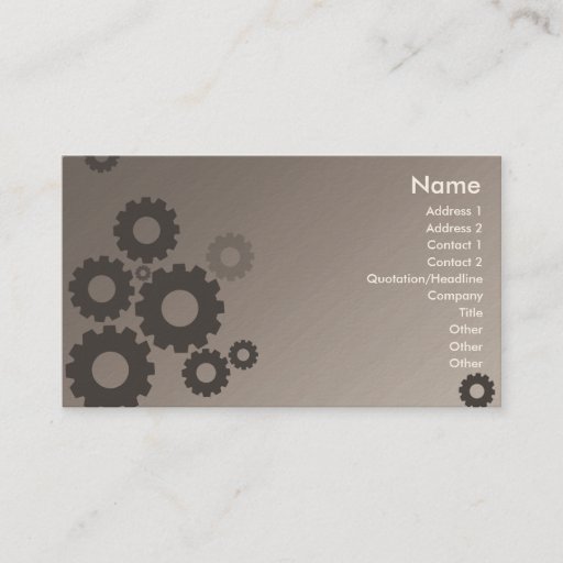Customizable Grey Cogs - Business Business Card Template