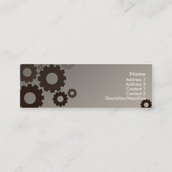 Grey Cogs - Skinny Mini Business Card by ZazzleProfileCards at Zazzle