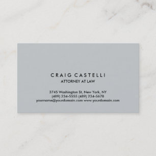 Grey Color Background Standard Size Business Card