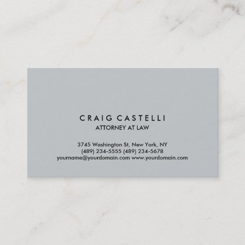 Grey Color Background Standard Size Business Card