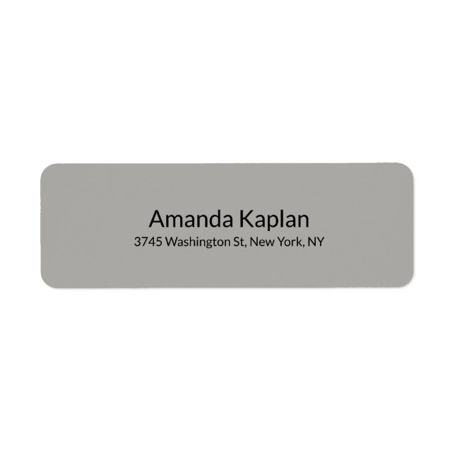 Grey Color Modern Plain Minimalist Professional Label (Front)