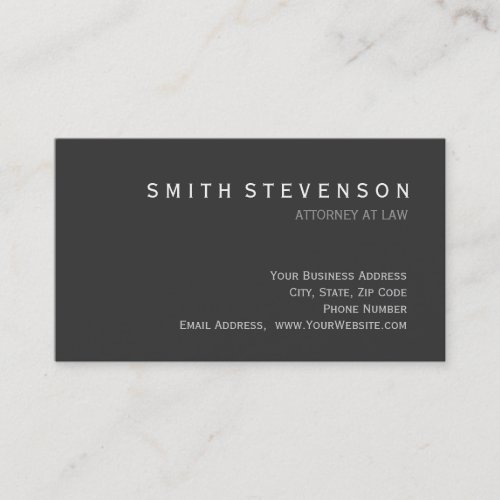 Grey Color Standard Attorney at Law Business Card