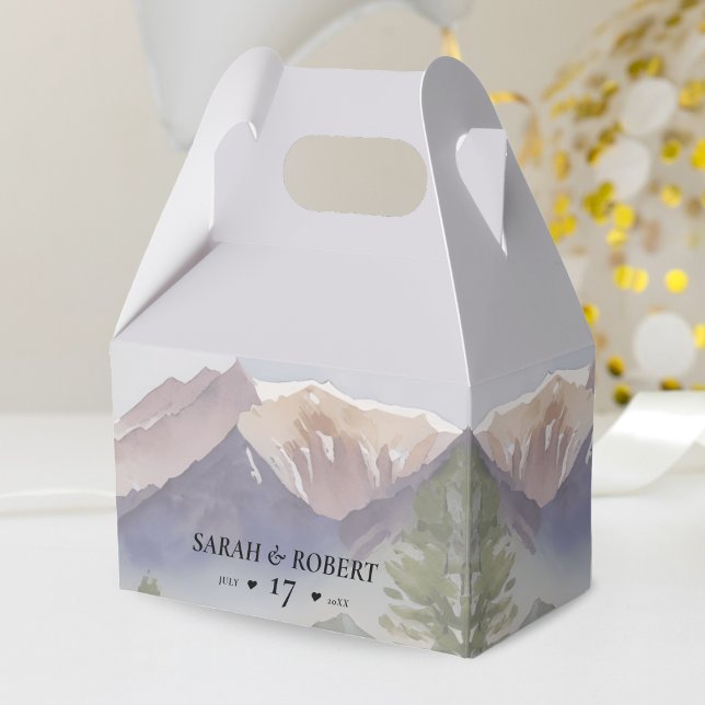 Grey Colorado Mountain Wedding Favor Boxes (Grey Colorado Mountain Wedding Favor Box)