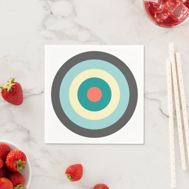 Grey Combination Bullseye by Shirley Taylor Paper Napkins (Insitu)