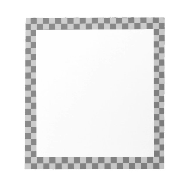 Grey Combination Checkerboard by Shirley Taylor Notepad (Front)