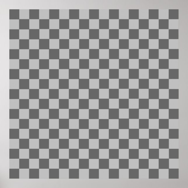 Grey Combination Checkerboard by Shirley Taylor Poster (Front)