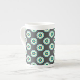 Grey Combination Circles by Shirley Taylor Bone China Mug
