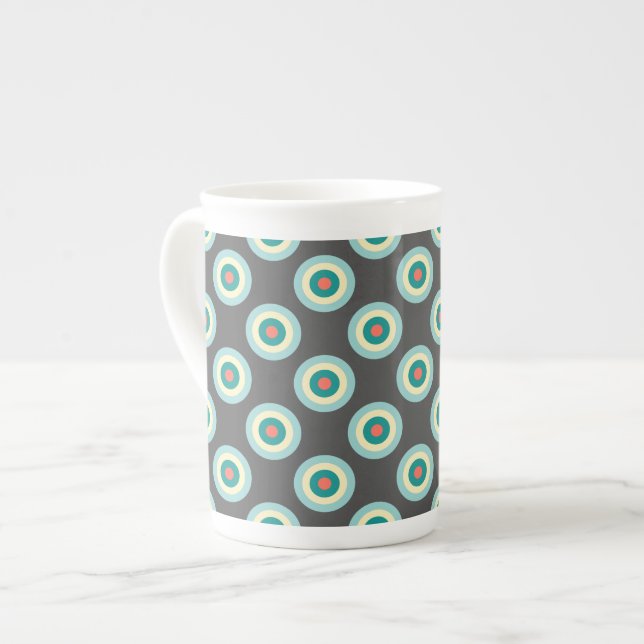 Grey Combination Circles by Shirley Taylor Bone China Mug (Front Left)